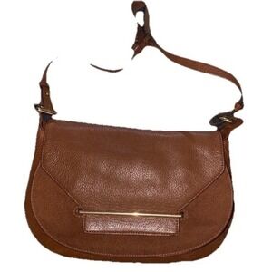 Vince Camuto Handbag Genuine Leather  Cognac Crossbody Bag Purse Retro